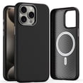 thumbnail image 1 of Magnetic for iPhone 13 Pro Slim Case [Compatible with Magsafe] Liquid Leather Shockproof Military Grade Drop Protection, Soft Microfiber Lining Phone Case For iPhone 13 Pro,Black, 1 of 8