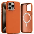 thumbnail image 1 of Magnetic for iPhone 13 Pro Slim Case [Compatible with Magsafe] Liquid Leather Shockproof Military Grade Drop Protection, Soft Microfiber Lining Phone Case For iPhone 13 Pro,Orange, 1 of 8