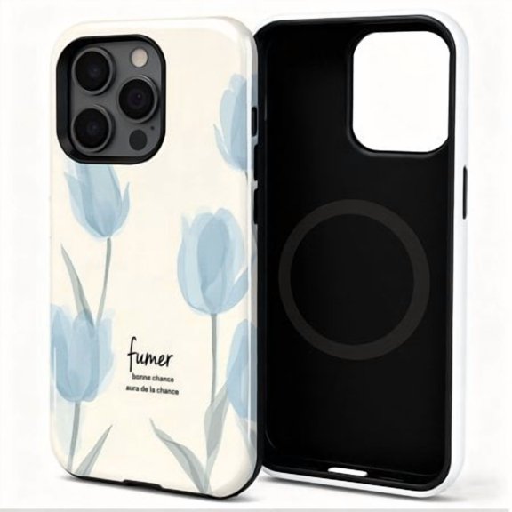 Magnetic for iPhone 13 Pro max Case (Compatible with MagSafe) (Military Grade Drop Protection)  13 Puls Lightweight Phone Case  Matte Shockproof Phone translucent watercolor tulip pattern