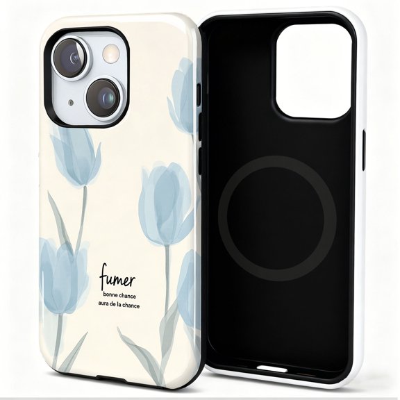 Magnetic for iPhone 13 Pro max Case (Compatible with MagSafe) (Military Grade Drop Protection)  13 Puls Lightweight Phone Case  Matte Shockproof Phone translucent watercolor tulip pattern