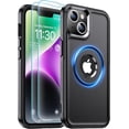 thumbnail image 1 of Magnetic for iPhone 13 case [Compatible with MagSafe][Glass Screen Protector][Military Grade Drop Protection][Non-Slip] Heavy Duty Shockproof for iPhone 13 Phone Case 6.1 inch-Black, 1 of 14