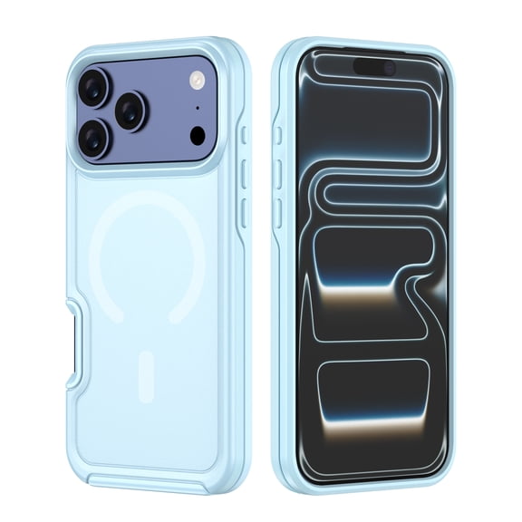 Magnetic for iPhone 14/13 Hybrid Case, Luxury Drop Protection Compatible with MagSafe Shockproof Slim Fit Matte Shockproof Thin TPU + PC Phone Case Cover for iPhone 14/13, Iceblue
