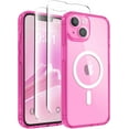 thumbnail image 1 of Magnetic for iPhone 14 Case, [Compatible with MagSafe] [Full Camera Protection] [14FT Drop Protection] Shockproof Protective Slim Translucent Matte Phone Case for iPhone 14, Clear Neon, 1 of 16