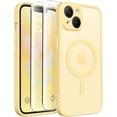 thumbnail image 1 of Magnetic for iPhone 14 Case, [Compatible with MagSafe] [Full Camera Protection] [14FT Drop Protection] Shockproof Protective Slim Translucent Matte Phone Case for iPhone 14, Jasmine Yellow, 1 of 15