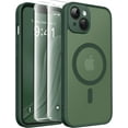thumbnail image 1 of Magnetic for iPhone 14 Case, [Compatible with MagSafe] [Full Camera Protection] [14FT Drop Protection] Shockproof Protective Slim Translucent Matte Phone Case for iPhone 14, Deep Green, 1 of 15