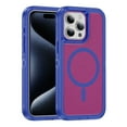 thumbnail image 1 of Magnetic for iPhone 14 Case,Compatible with MagSafe,Military Grade Dropproof Translucent Matte Hard Back Soft Edge Anti-Fingerprint Protective Case for iPhone 14,Blue+Rose, 1 of 7