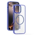 thumbnail image 1 of Magnetic for iPhone 14 Case [Compatible with MagSafe] [Strong Magnetic] Drop Protective Transparent Anti-Scratch Anti-Yellowing Matte PC Back Slim Case for iPhone 14, Darkblue, 1 of 9