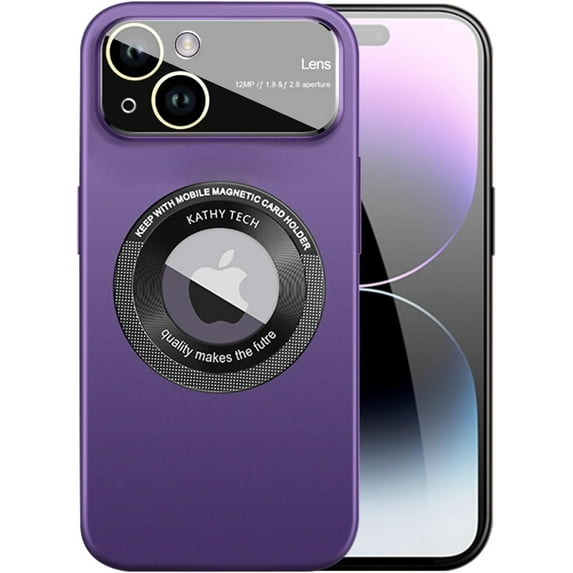 Magnetic iPhone 14 Case - Full Camera Protection, Compatible with MagSafe (6.1 inches), Purple