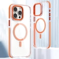 thumbnail image 1 of Magnetic for iPhone 14 Case, Hybrid Air Protection [Compatible with MagSafe] [Military-Grade Protection] Crystal Clear Hard Back&Soft TPU Frame Shockproof Protective case,Orange, 1 of 8