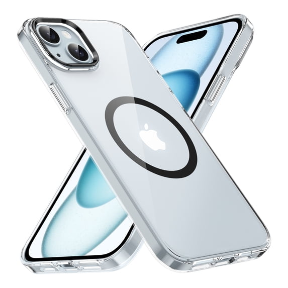 Magnetic for iPhone 14 Clear Case Compatible with Magsafe Military-Grade Protection Shockproof Phone Bumper,Anti-Scratch Drop Proof Anti-Fingerprint Clear Hard Back Cover Back,Black