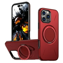Magnetic For iPhone 14 Phone Case,360° Rotatable Ring Kickstand,Compatible with Mag-safe,Anti-Drop Protection,Heavy Duty Shockproof Anti-Scratch Rugged Phone Case Cover,Red