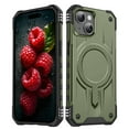 thumbnail image 1 of Magnetic for iPhone 14 Plus Case [Dual Layer Structure Protection] Magnetic Car Mount & Wireless Charging, Military Grade Drop Protection Heavy Duty Shockproof Phone Case, Armygreen, 1 of 7