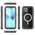 thumbnail image 1 of Magnetic for iPhone 14 Plus Case Waterproof,Built-in Screen Protector[IP68 Underwater][Upgrade Military Dropproof][Compatible with Mag Safe] Full Body Shockproof Translucent Case,Black, 1 of 12
