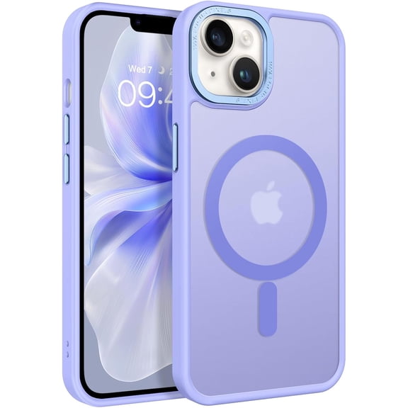 Magnetic for iPhone 14 Plus Case, iPhone 14 Plus Phone Case, [Compatible with Magsafe] Slim Fit Shockproof Translucent Women Men Girls Boys Protective Case for iPhone 14 Plus, Lavender Purple