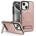 thumbnail image 1 of Magnetic for iPhone 14 Plus Premium PU Leather Case,Built-in Invisible Stand [Compatible with Magsafe] Protective Slim Kickstand Phone Cover Compatible with iPhone 14 Plus, Rosegold, 1 of 10