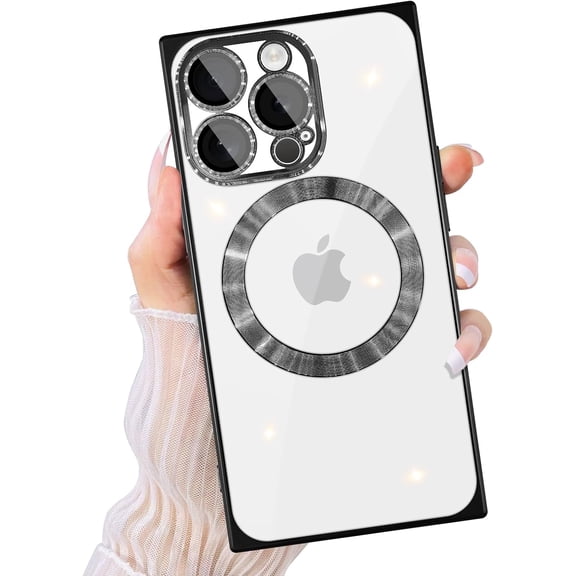 Magnetic for iPhone 14 Pro Case Clear Compatible with Magsafe [Non-Yellowing & Camera Lens Protector] Slim Thin Shockproof Protective Phone Case for iPhone 14 Pro Black