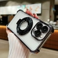 thumbnail image 1 of Magnetic for iPhone 14 Pro Case Clear with Ring Stand, MagSafe Compatible Case with Lens Protector, Military Grade Protection Four-Corners Shockproof Case for iPhone 14 Pro, Black, 1 of 8