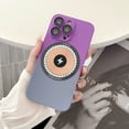 thumbnail image 1 of Magnetic iPhone 14 Pro Case [Compatible with MagSafe], Cute Gradient Color Case for Women & Men, Soft TPU Shockproof with Camera Lens Protector Case for iPhone 14 Pro, Purple+Gray, 1 of 8