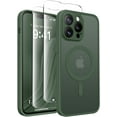 thumbnail image 1 of Magnetic for iPhone 14 Pro Case, [Compatible with MagSafe] [Full Camera Protection] Shockproof Protective Slim Translucent Matte Phone Case for iPhone 14 Pro 6.1'', Deep Green, 1 of 14