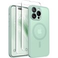 thumbnail image 1 of Magnetic for iPhone 14 Pro Case, [Compatible with MagSafe] [Full Camera Protection] Shockproof Protective Slim Translucent Matte Phone Case for iPhone 14 Pro 6.1'', Mint Green, 1 of 14