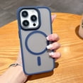 thumbnail image 1 of Magnetic for iPhone 14 Pro Case, [Compatible with MagSafe] Shockproof Wireless Charging Soft TPU Phone Bumper Cover Anti-Scratch Clear Hard PC Back for iPhone 14 Pro, Royalblue, 1 of 9