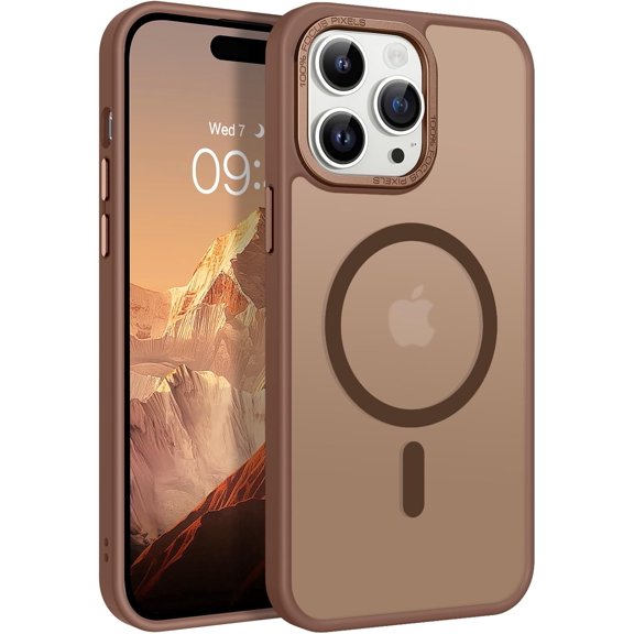 Magnetic for iPhone 14 Pro Case [Compatible with Magsafe] Translucent Matte 14 Pro Phone Case Slim Shockproof Women Men Protective Cover Cases for iPhone14 Pro 6.1", Desert Titanium