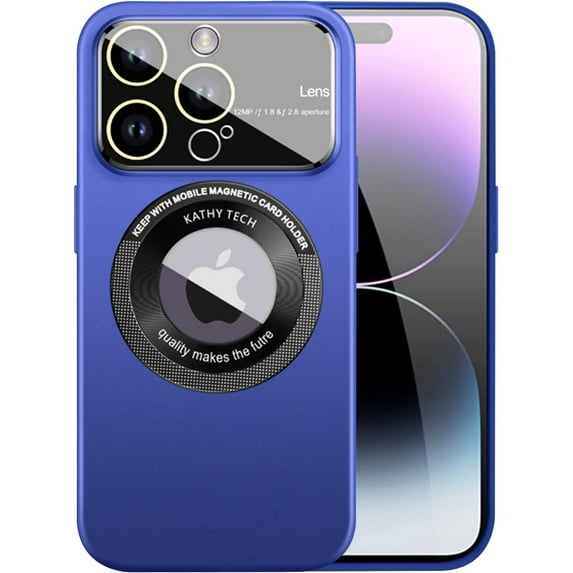 Magnetic iPhone 14 Pro Case - Full Camera Protection, Compatible with MagSafe (6.1 inches), Navy Blue
