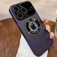 thumbnail image 1 of Magnetic for iPhone 14 Pro Case Logo View, Window Glass Lens Camera Protector,Compatible with Magsafe, Women Men Hard Shockproof Cases for iPhone 14Pro Slim Matte Cover 6.1 inch (Purple), 1 of 11