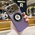 thumbnail image 1 of Magnetic for iPhone 14 Pro Case with Magsafe Full Window Glass Camera Lens Protector Scratch Resistant Logo View Matte Cover Case for iPhone 14 Pro 6.1 Inch (Purple), 1 of 8