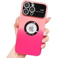 thumbnail image 1 of Magnetic for iPhone 14 Pro Max Case, Compatible with MagSafe, Camera Lens Film Protector, Logo View, Military Grade Drop Proof Gradient Phone Case (Pink Red), 1 of 12