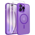 thumbnail image 1 of Magnetic for iPhone 14 Pro Max Case, [Compatible with MagSafe] [Full Camera Protection] Shockproof Protective Slim Translucent Matte Phone Case for iPhone 14 Pro Max 6.7'',Neon Purple, 1 of 14