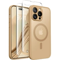 Magnetic for iPhone 14 Pro Max Case, [Compatible with MagSafe] [Full Camera Protection] Shockproof Protective Slim Women Translucent Matte Phone Case for iPhone 14 Pro Max 6.7", Khaki