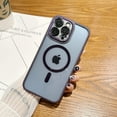 thumbnail image 1 of Magnetic for iPhone 14 Pro Max Case [Compatible with MagSafe] [Metal Frame Camera Protection] Transparent Acrylic Back Cover Anti Drop Protective Case for iPhone 14 Pro Max (Purple), 1 of 9