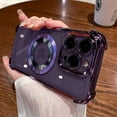 thumbnail image 1 of Magnetic for iPhone 14 Pro Max Case Compatible with MagSafe, [Military Grade Protection] Logo View Slim Transparent Clear Electroplate Bumper Cover Case for iPhone 14 Pro Max 6.7”,Purple, 1 of 9