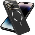 thumbnail image 1 of Magnetic for iPhone 14 Pro Max Case, Compatible with Magsafe, Full Glass Camera Lens Protector, Anti-Scratch Shockproof Protection Slim Matte Back Case for iPhone 14 Pro Max, Black, 1 of 13