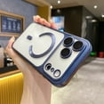 thumbnail image 1 of Magnetic For iPhone 14 Pro Max Phone Case,Built-in Lens Protector,Soft TPU Ultra Slim Shockproof Drop Protection,Compatible with Mag-Safe,Matte Translucent Anti-Scratch Phone Case,Darkblue, 1 of 10