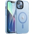 thumbnail image 1 of Magnetic for iPhone 14, iPhone 13 Case [Compatible with MagSafe] [2Pcs Screen Protector] Hard Translucent Matte Back Soft TPU Bumper Slim Fit Shockproof Phone Case for iPhone 13/14, Sky Blue, 1 of 16