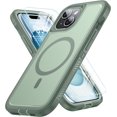 thumbnail image 1 of Magnetic for iPhone 15 Case with 2 Glass Screen Protectors, Compatible with Magsafe, Military-Grade Protection, Hard Protective Cover Shockproof Phone Case for iPhone 15, 6.1 inch, Alpine Green, 1 of 14