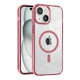 thumbnail image 1 of Magnetic for iPhone 15 Case, [Compatible with MagSafe] [Clear Hard Back with Soft TPU Bumper] [Military Grade Drop Protection] Shockproof Slim Fit Phone Case for iPhone 15, Pink, 1 of 8