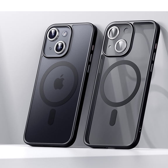 Magnetic for iPhone 15 Case [Compatible with Magsafe] [Full Camera Wrapped] Translucent Matte Phone Case iPhone 15 Slim Shockproof Women Men Protective Cases,Black