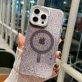 thumbnail image 1 of Magnetic for iPhone 15 Case Transparent Glitter [Compatible with Mag-Safe] Diamond-set Around Camera Bling Sequin Sparkle Anti-fall Shockproof Protective Rugged Phone Cover Case,Black, 1 of 8
