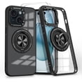thumbnail image 1 of Magnetic for iPhone 15 Plus Case with 360° Ring Holder Kickstand [Compatible with MagSafe][2Pcs Screen Protector] Clear Shockproof Drop Protection Phone Case Cover for iPhone 15 Plus, Black, 1 of 14