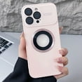 thumbnail image 1 of Magnetic for iPhone 15 Plus Case, Compatible with MagSafe, Camera Lens Protection, Logo View, Ultra Slim Military Grade Drop Proof Glossy Hard PC Phone Case Cover for iPhone 15 Plus, Pink, 1 of 8