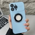 thumbnail image 1 of Magnetic for iPhone 15 Plus Case, Compatible with MagSafe, Camera Lens Protection, Logo View, Ultra Slim Military Grade Drop Proof Glossy Hard PC Phone Case Cover for iPhone 15 Plus, Blue, 1 of 8