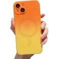 thumbnail image 1 of Magnetic for iPhone 15 Plus Case, Compatible with MagSafe, Full Camera Lens Film Protection Cute Gradient Color Silicone Shockproof Matte Cover for Women & Men (iPhone 15 Plus,Orange Yellow), 1 of 17