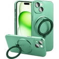 thumbnail image 1 of Magnetic for iPhone 15 Plus Case with Ring Holder Compatible with Magsafe Cover Camera Lens Protector Shockproof Soft TPU 360° Rotatable Kickstand Phone Case for iPhone 15 Plus Green, 1 of 7