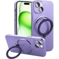 thumbnail image 1 of Magnetic for iPhone 15 Plus Case with Ring Holder Compatible with Magsafe Cover Camera Lens Protector Shockproof Soft TPU 360° Rotatable Kickstand Phone Case for iPhone 15 Plus Purple, 1 of 13