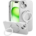 thumbnail image 1 of Magnetic for iPhone 15 Plus Case with Ring Holder Compatible with Magsafe Cover Camera Lens Protector Shockproof Soft TPU 360° Rotatable Kickstand Phone Case for iPhone 15 Plus Silver, 1 of 13