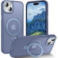 thumbnail image 1 of Magnetic for iPhone 15 Plus Case with Ring Stand, [10 FT Drop Protection] [Velvety Touch] Slim Translucent Matte Back Shockproof Phone Case for iPhone 15 Plus 6.7'', Sierra Blue, 1 of 14