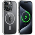 thumbnail image 1 of Magnetic for iPhone 15 Pro Case Clear [MagSafe Compatible] with Intergraded Camera Protection [Mil-Grade Drop Proof] Non-Yellowing Slim Protective Case (Grey), 1 of 12